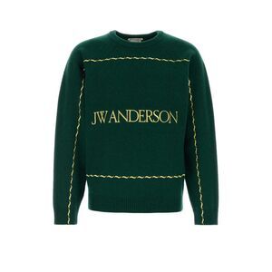 Jw Anderson Men Bottle Green Wool Sweater